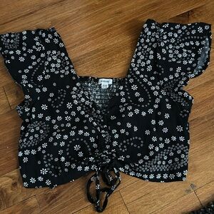 Black and white crop top from garage